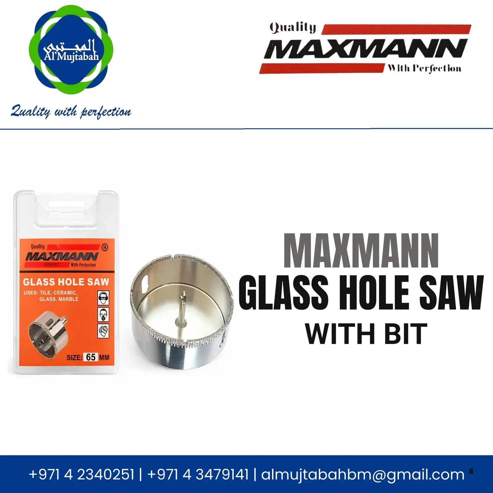 Glass Hole Saw with Bit